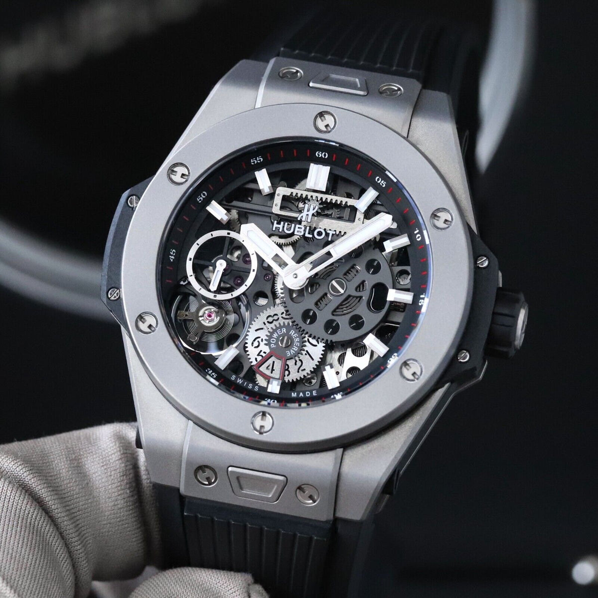 Hublot Big Bang Meca-10 45mm Titanium $23K MSRP Skeleton 10 Day 414.NI.1123.RX