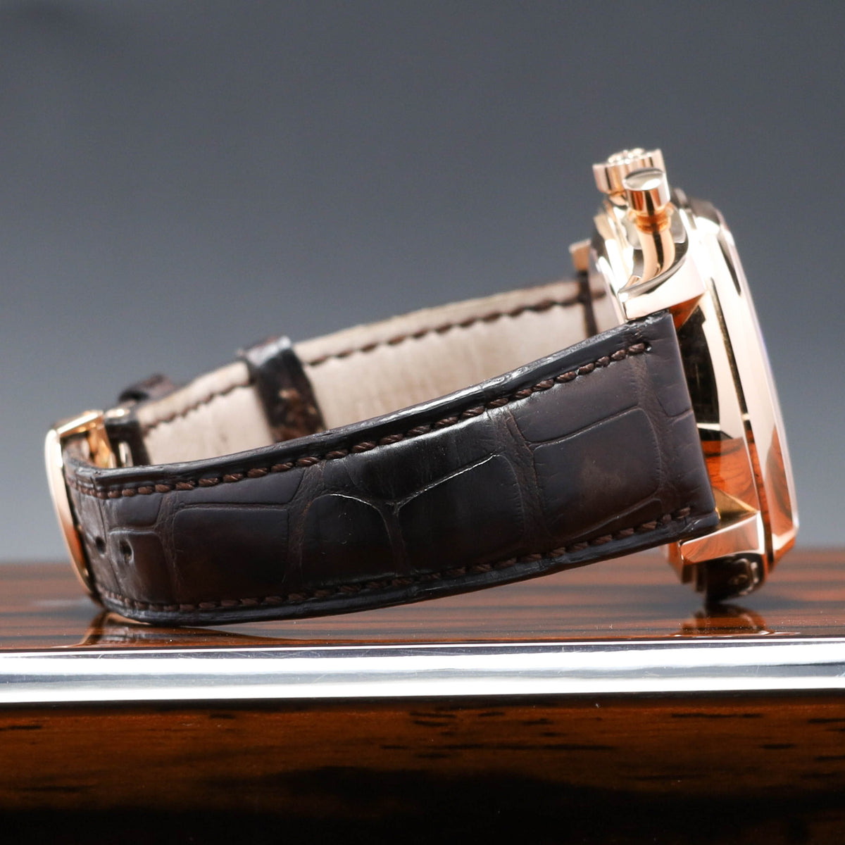 Patek Annual Calendar 2011 Complete 40.5mm 18k Rose Gold Silver White Dial 18k Rose Gold Bezel Brown Alligator Leather Strap 5960R-001