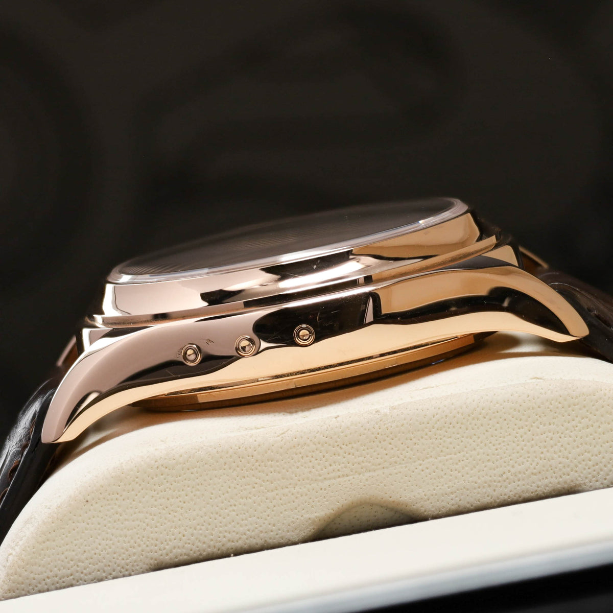 Patek Annual Calendar 2011 Complete 40.5mm 18k Rose Gold Silver White Dial 18k Rose Gold Bezel Brown Alligator Leather Strap 5960R-001