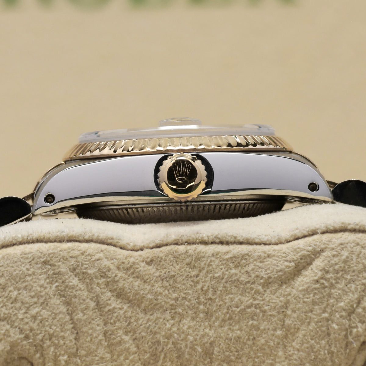 Rolex Datejust Complete 26mm Stainless Steel and Yellow Gold Aftermarket Champagne with Diamond Markers Dial Yellow Gold Fluted Bezel Two-Tone Bracelet Jubilee or Oyster 69173