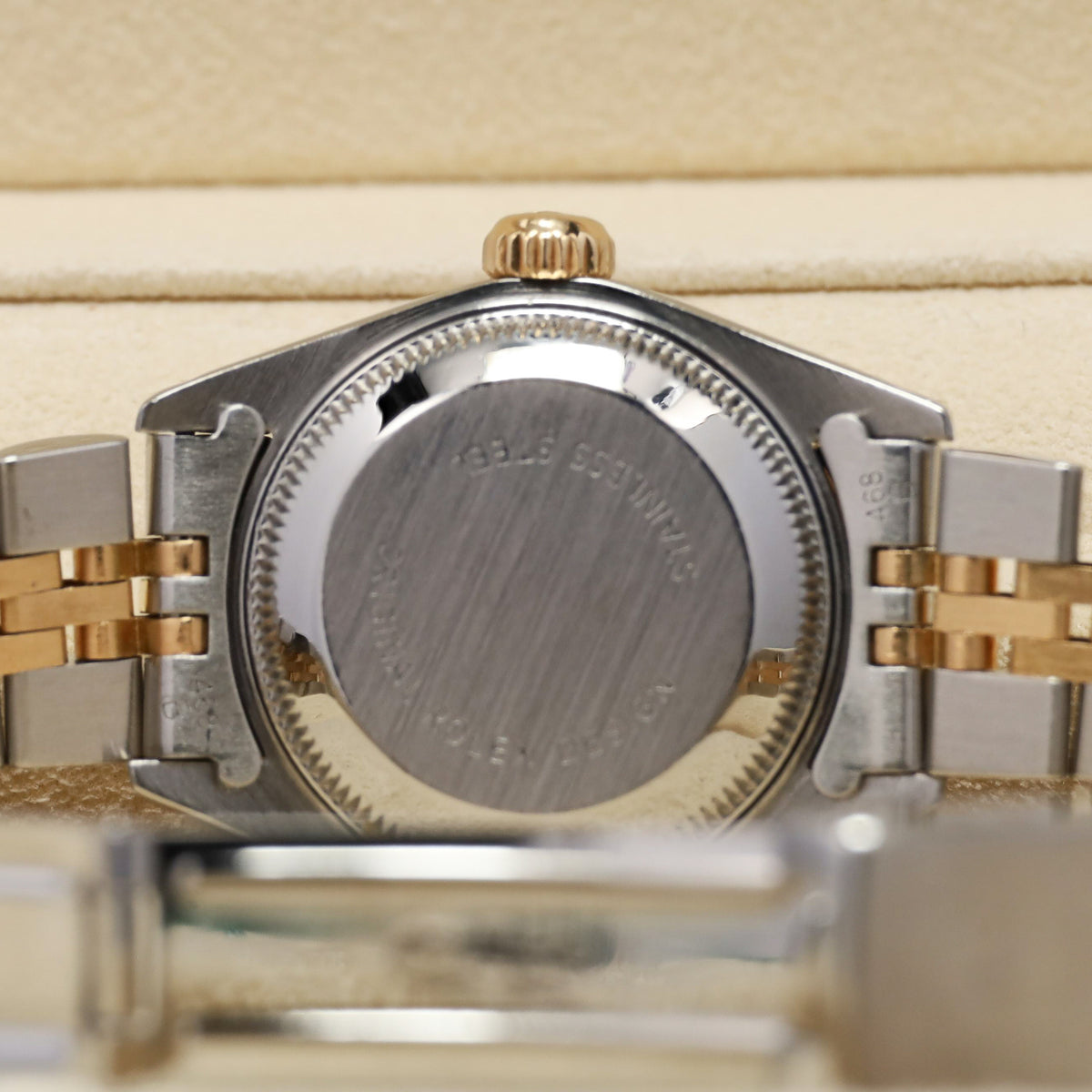 Rolex Datejust Complete 26mm Stainless Steel and Yellow Gold Aftermarket Champagne with Diamond Markers Dial Yellow Gold Fluted Bezel Two-Tone Bracelet Jubilee or Oyster 69173