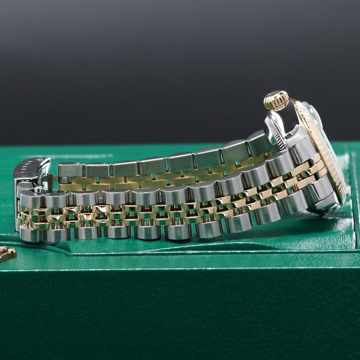 Rolex Datejust Complete 26mm Stainless Steel and Yellow Gold Aftermarket Champagne with Diamond Markers Dial Yellow Gold Fluted Bezel Two-Tone Bracelet Jubilee or Oyster 69173