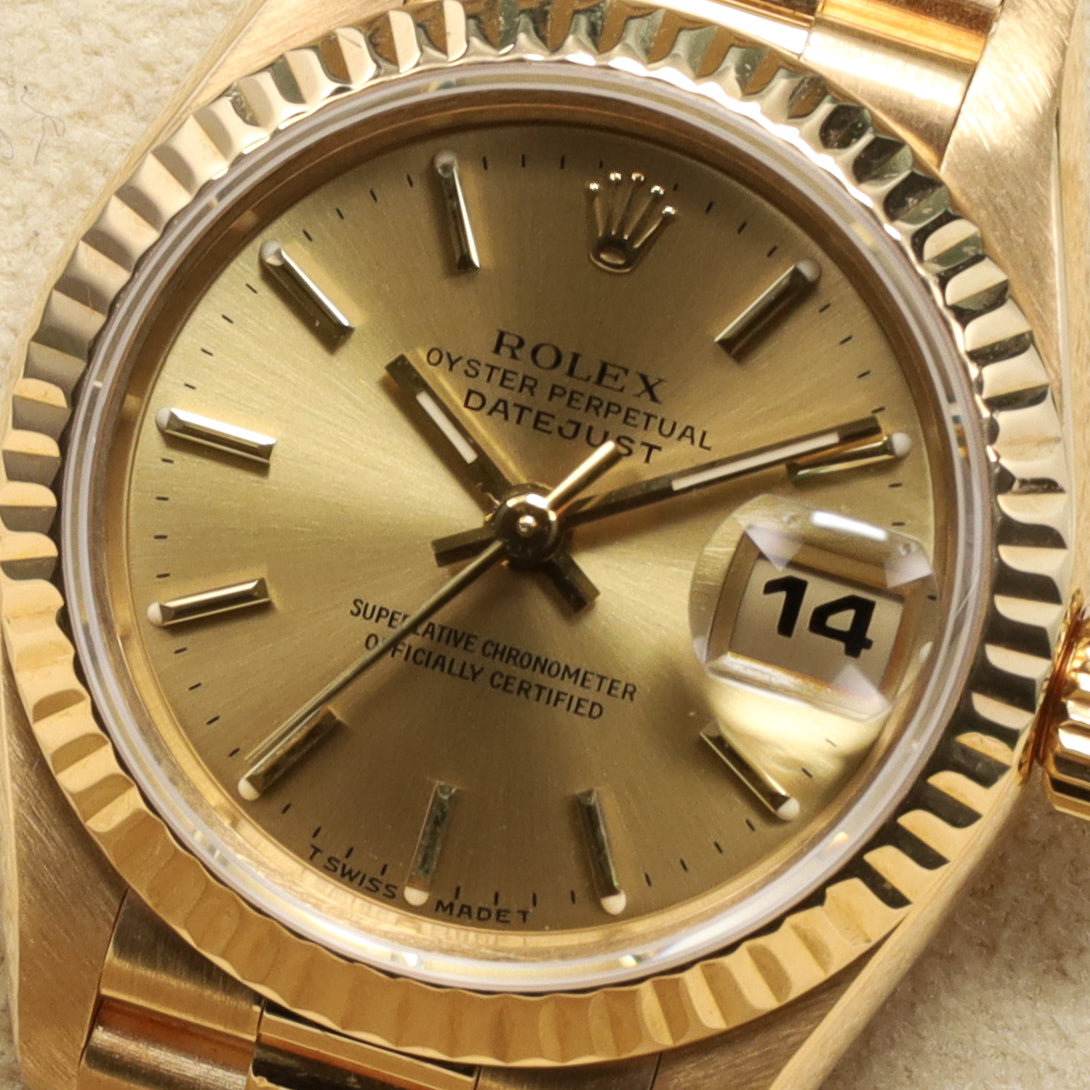 Rolex Datejust 26mm 18k Yellow Gold Case,Datejust Dial Yellow Gold Fluted Bezel 18k Yellow Gold Jubilee Bracelet 69178