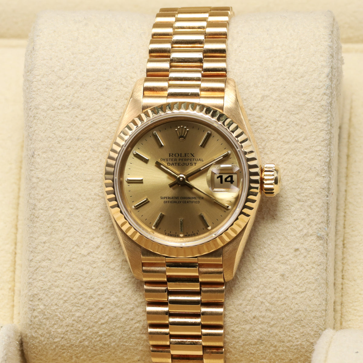 Rolex Datejust 26mm 18k Yellow Gold Case,Datejust Dial Yellow Gold Fluted Bezel 18k Yellow Gold Jubilee Bracelet 69178
