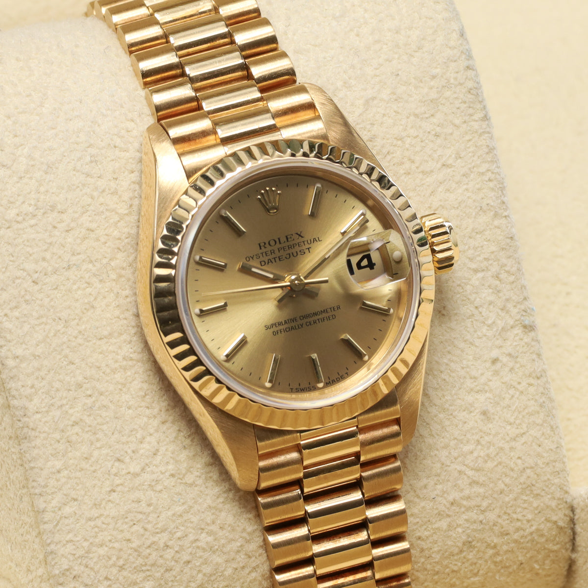 Rolex Datejust 26mm 18k Yellow Gold Case,Datejust Dial Yellow Gold Fluted Bezel 18k Yellow Gold Jubilee Bracelet 69178