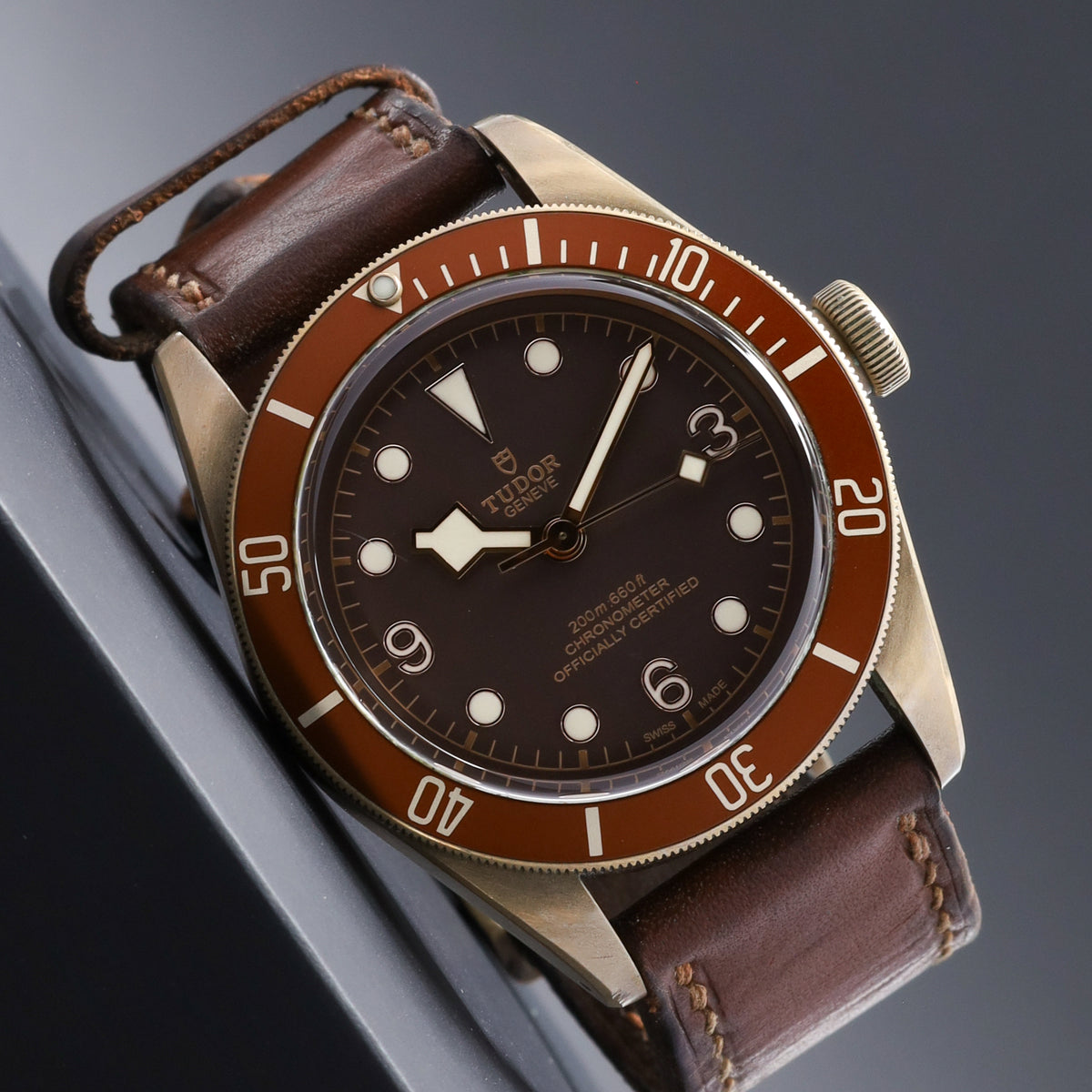 Tudor Black Bay 43mm Bronze Dark Brown/Black Dial Bronze Bezel Leather Strap 79250BM