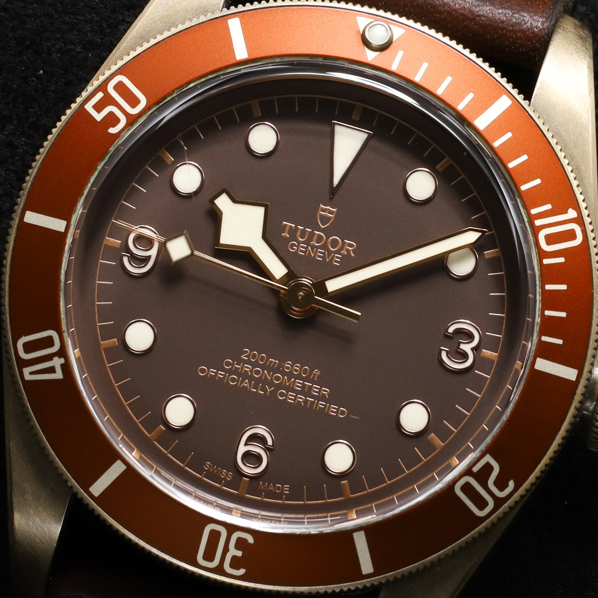 Tudor Black Bay 43mm Bronze Dark Brown/Black Dial Bronze Bezel Leather Strap 79250BM