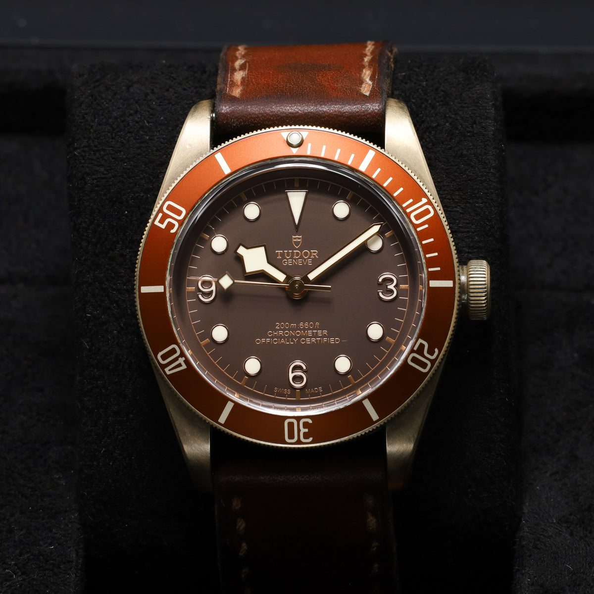 Tudor Black Bay 43mm Bronze Dark Brown/Black Dial Bronze Bezel Leather Strap 79250BM