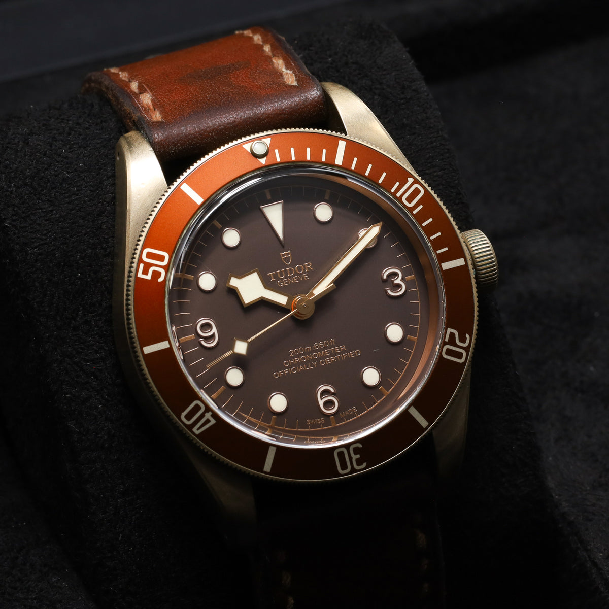 Tudor Black Bay 43mm Bronze Dark Brown/Black Dial Bronze Bezel Leather Strap 79250BM