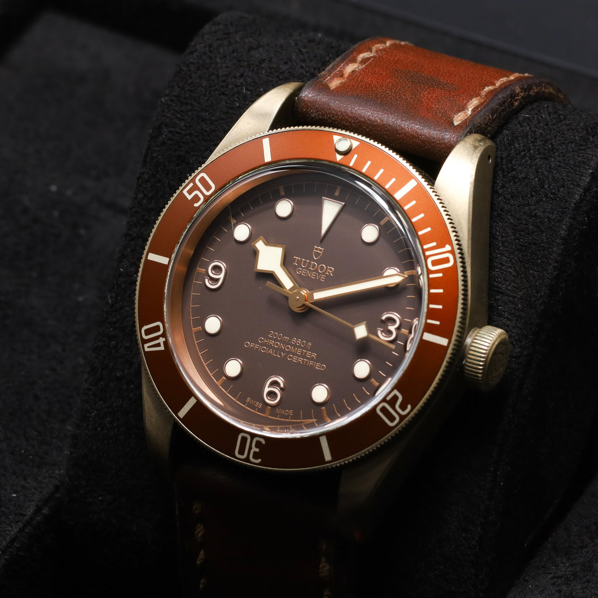 Tudor Black Bay 43mm Bronze Dark Brown/Black Dial Bronze Bezel Leather Strap 79250BM