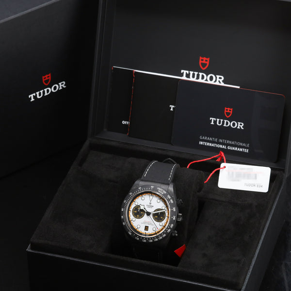 Tudor Black Bay 2026 Complete 42mm Carbon Fiber White with Yellow Accents Dial Carbon Fiber Tachymeter Bezel Hybrid Leather/Rubber Strap 79377KN