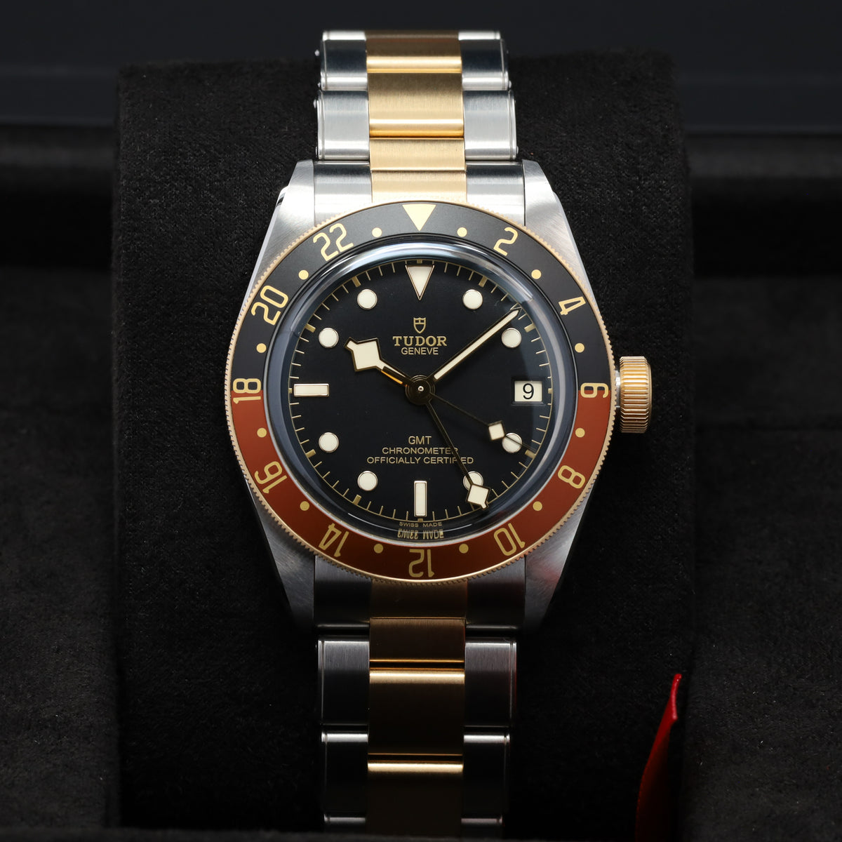 Tudor Black Bay GMT Rootbeer 2025 Complete 41mm Black Dial Two Tone Gold Ceramic Bezel 79833MN