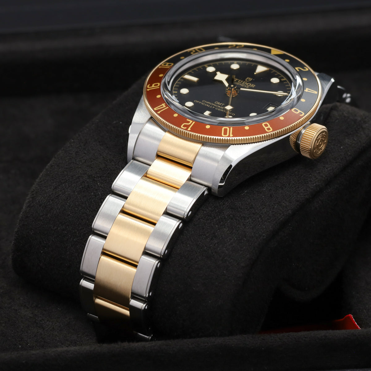 Tudor Black Bay GMT Rootbeer 2025 Complete 41mm Black Dial Two Tone Gold Ceramic Bezel 79833MN