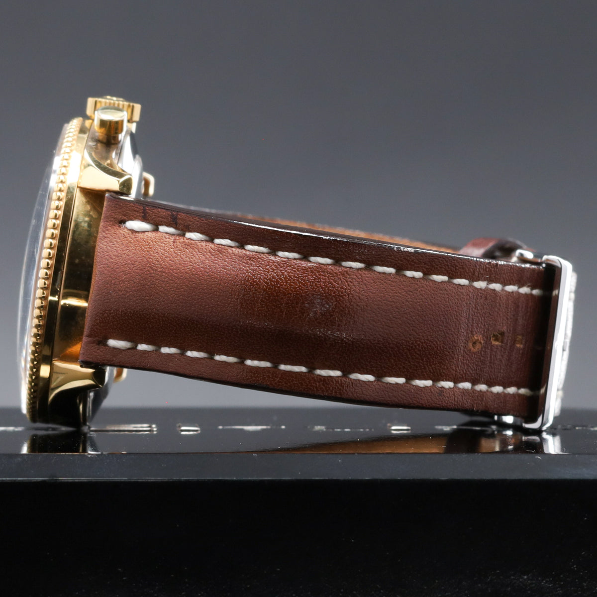 Breitling Navitimer 1959 Complete 41mm Yellow Gold Black Dial Gold Slide-Rule Bezel Leather strap 806 AOPA