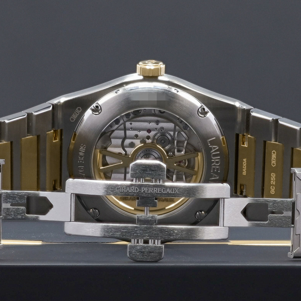 Girard-Perregaux Laureato 2026 Complete 39mm Stainless Steel Blue Clou de Paris Dial Stainless Steel with Yellow Gold Accents Bezel Two-Tone Stainless Steel and Yellow Gold Bracelet 81008-63-3412-1CM