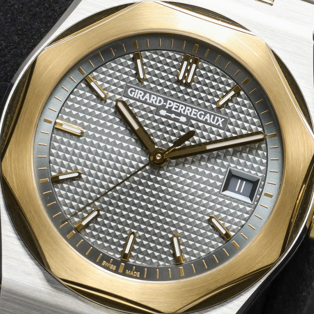 Girard-Perregaux Laureato 2026 Complete 39mm Stainless Steel Blue Clou de Paris Dial Stainless Steel with Yellow Gold Accents Bezel Two-Tone Stainless Steel and Yellow Gold Bracelet 81008-63-3412-1CM