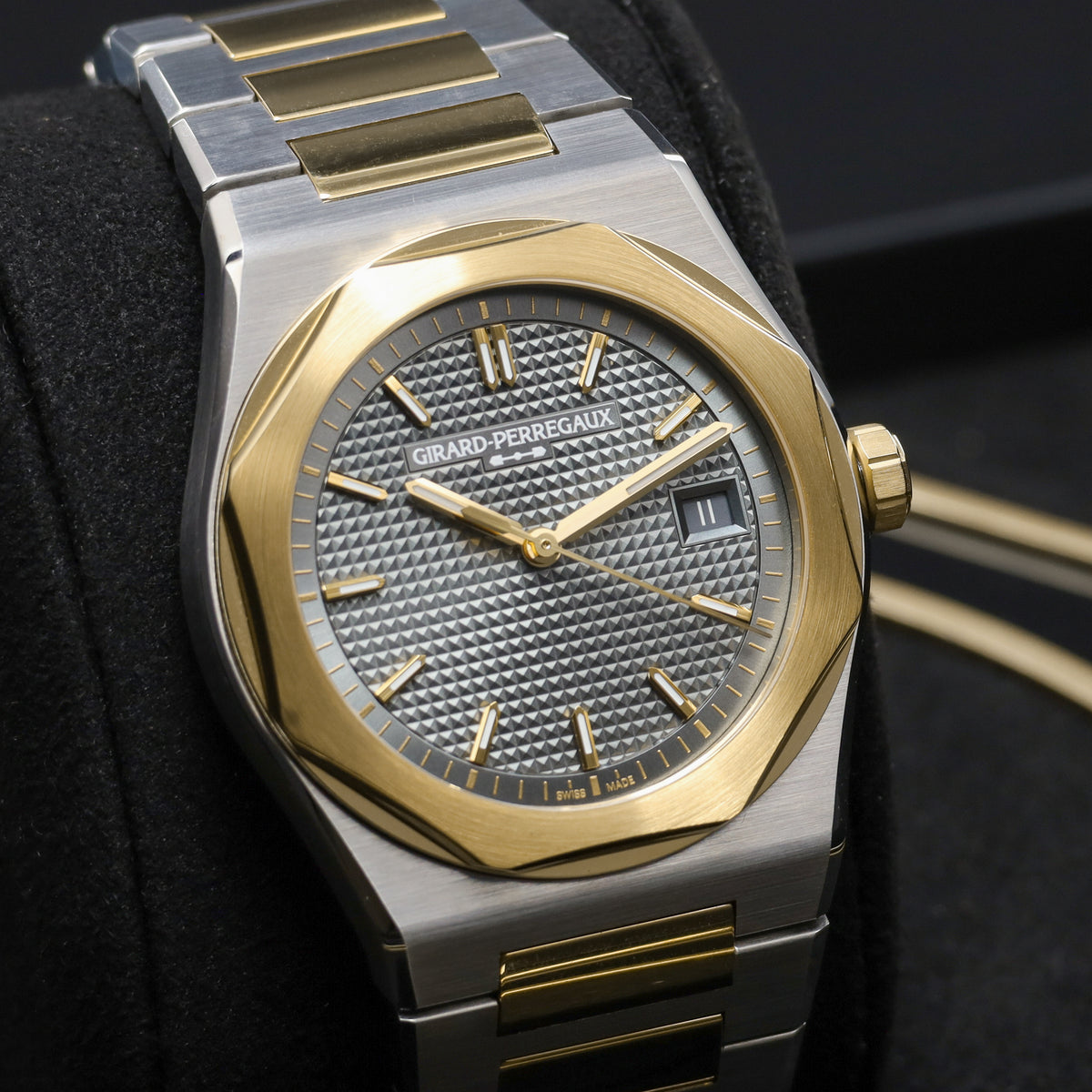 Girard-Perregaux Laureato 2026 Complete 39mm Stainless Steel Blue Clou de Paris Dial Stainless Steel with Yellow Gold Accents Bezel Two-Tone Stainless Steel and Yellow Gold Bracelet 81008-63-3412-1CM