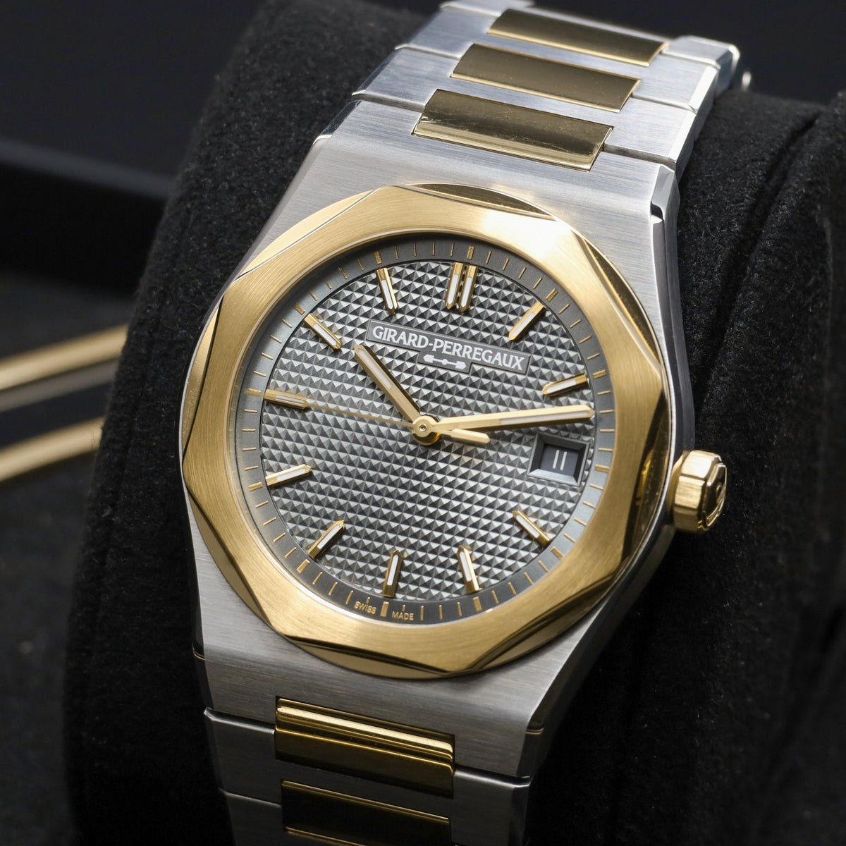 Girard-Perregaux Laureato 2026 Complete 39mm Stainless Steel Blue Clou de Paris Dial Stainless Steel with Yellow Gold Accents Bezel Two-Tone Stainless Steel and Yellow Gold Bracelet 81008-63-3412-1CM