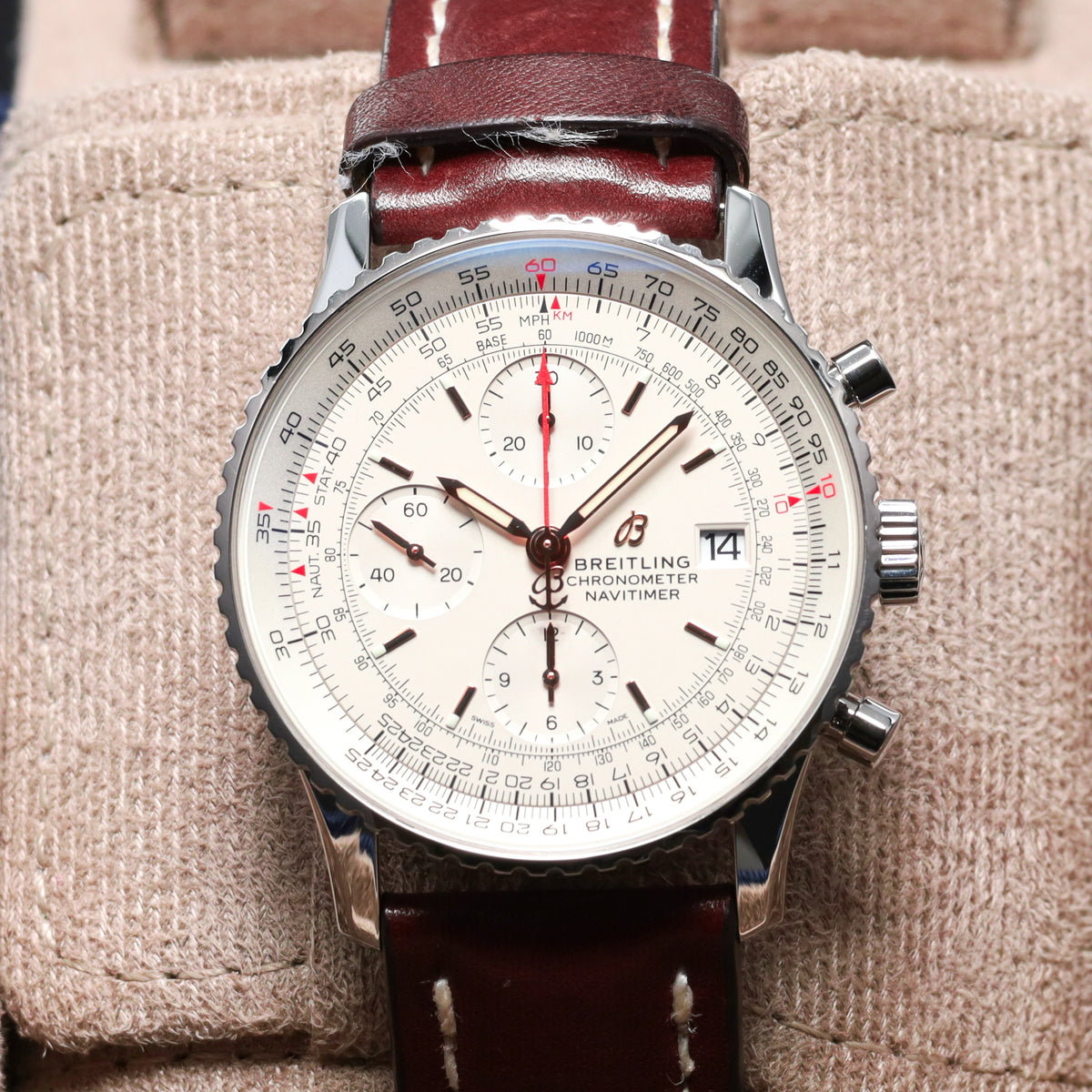 Breitling Navitimer 2022 Complete 43mm Stainless Steel Mercury Dial Stainless Steel Slide Rule Bezel Stainless Steel Bracelet A13324