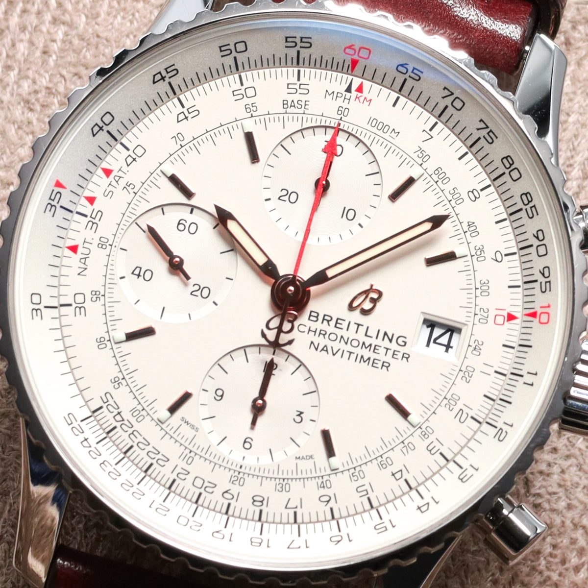 Breitling Navitimer 2022 Complete 43mm Stainless Steel Mercury Dial Stainless Steel Slide Rule Bezel Stainless Steel Bracelet A13324