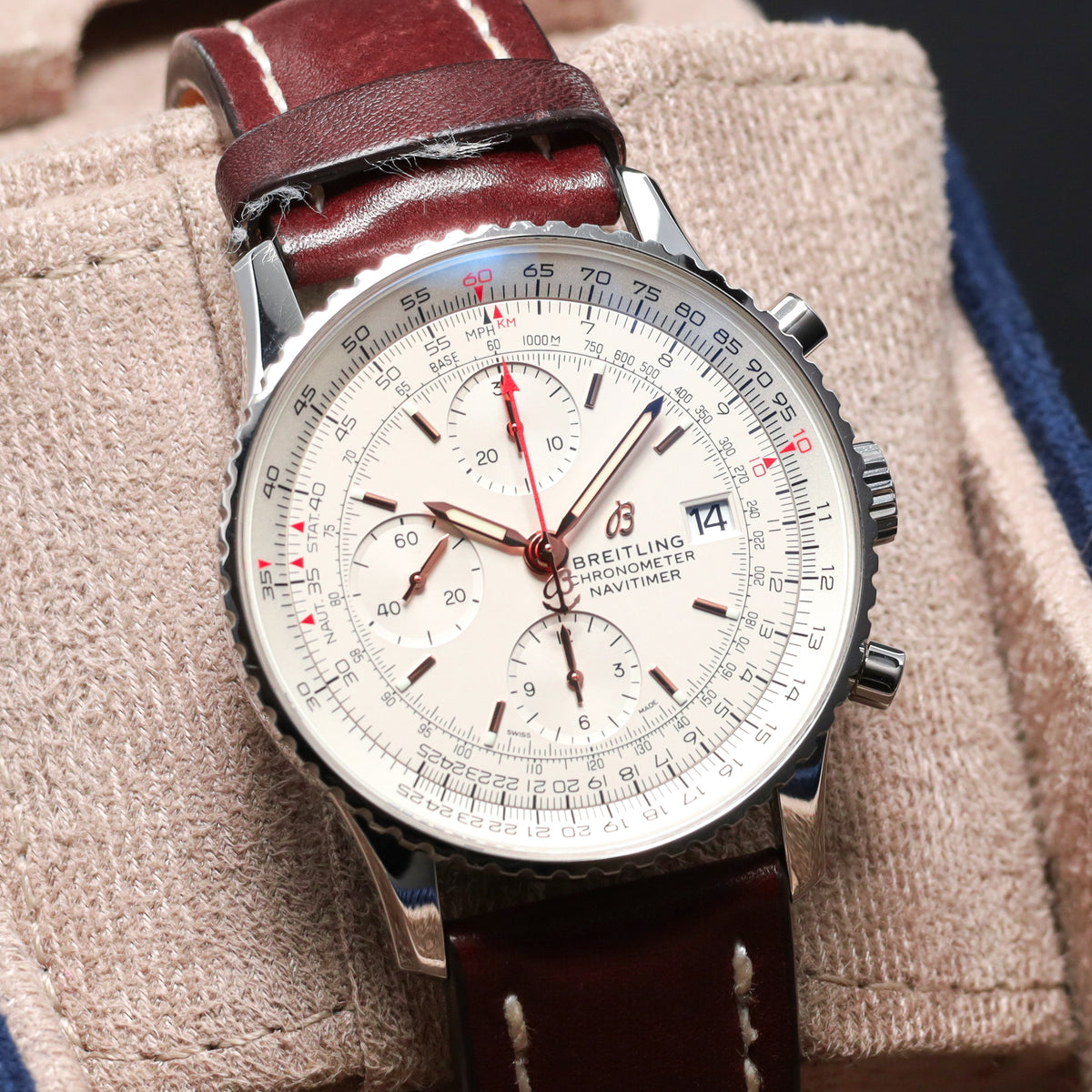 Breitling Navitimer 2022 Complete 43mm Stainless Steel Mercury Dial Stainless Steel Slide Rule Bezel Stainless Steel Bracelet A13324