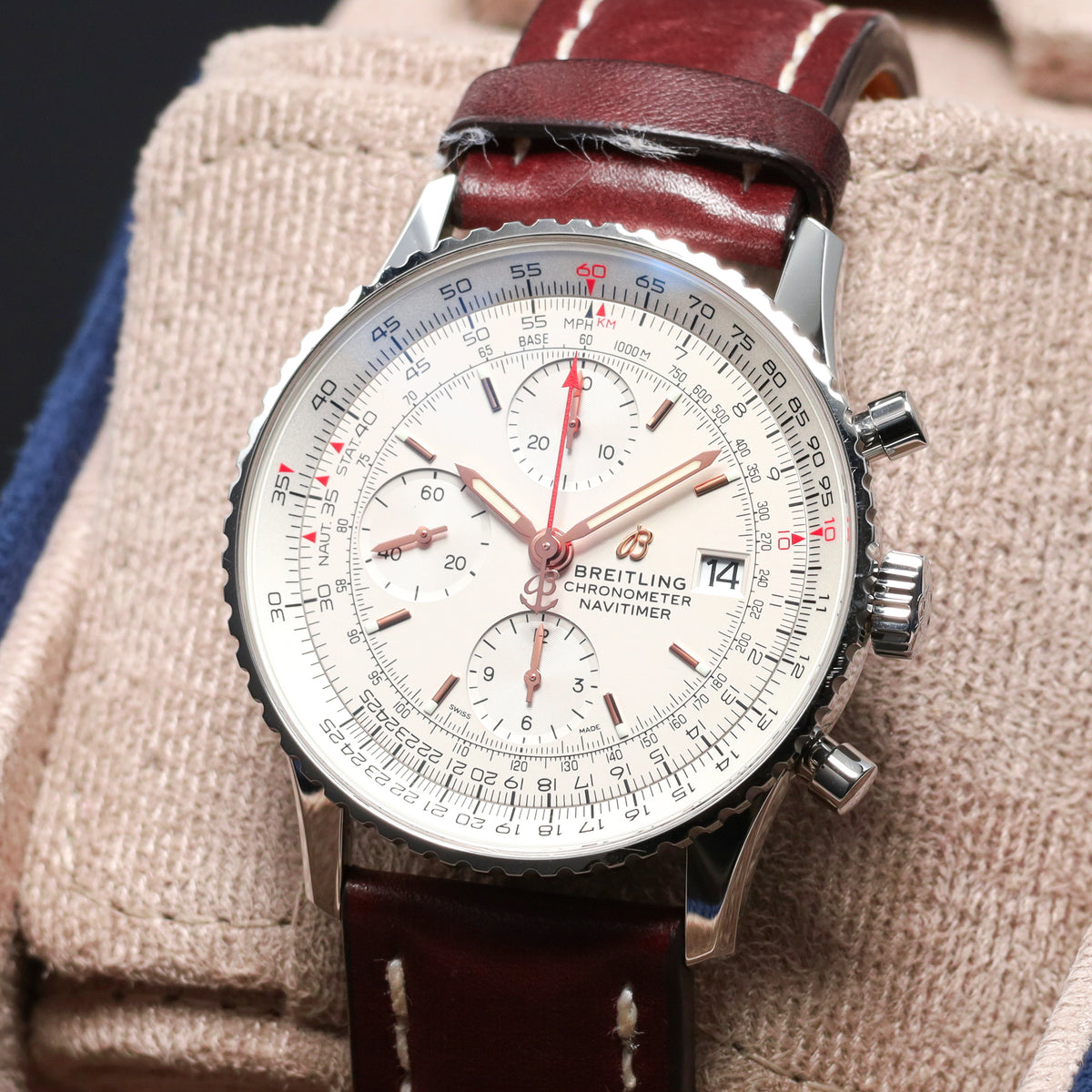 Breitling Navitimer 2022 Complete 43mm Stainless Steel Mercury Dial Stainless Steel Slide Rule Bezel Stainless Steel Bracelet A13324