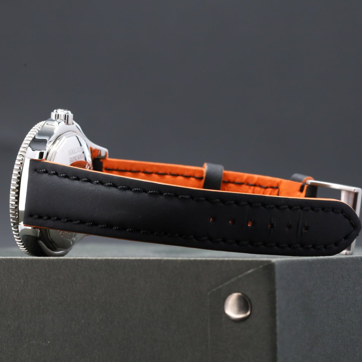 Breitling Superocean 2012 Complete 42mm Stainless Steel Orange Black Dial Matching Steel Dive Bezel Strap Bracelet A17364Y4