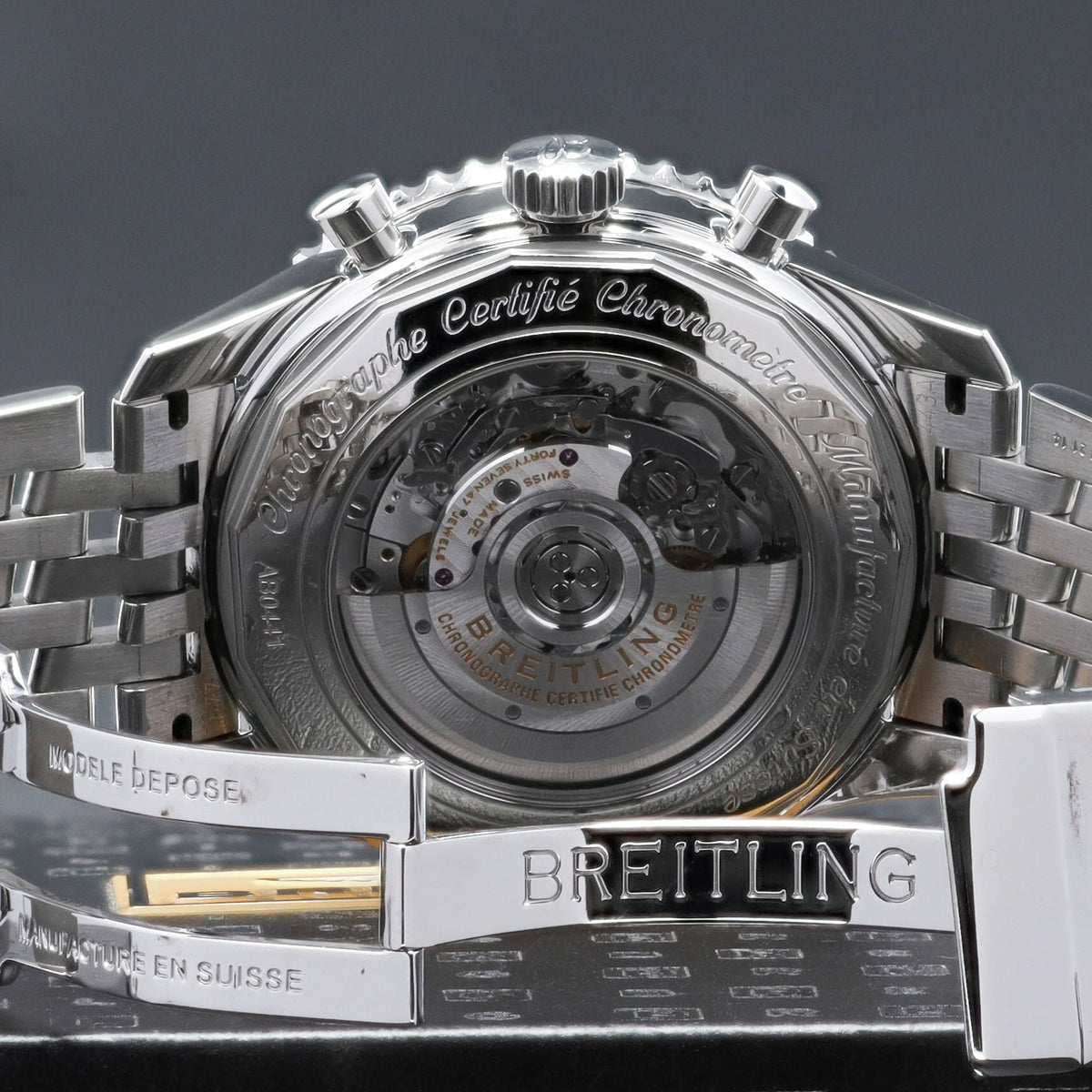 Breitling Chronometre Navitimer Complete 46mm Stainless Steel White Dial Stainless Steel Slide Rule Bezel Stainless Steel Bracelet  AB044121
