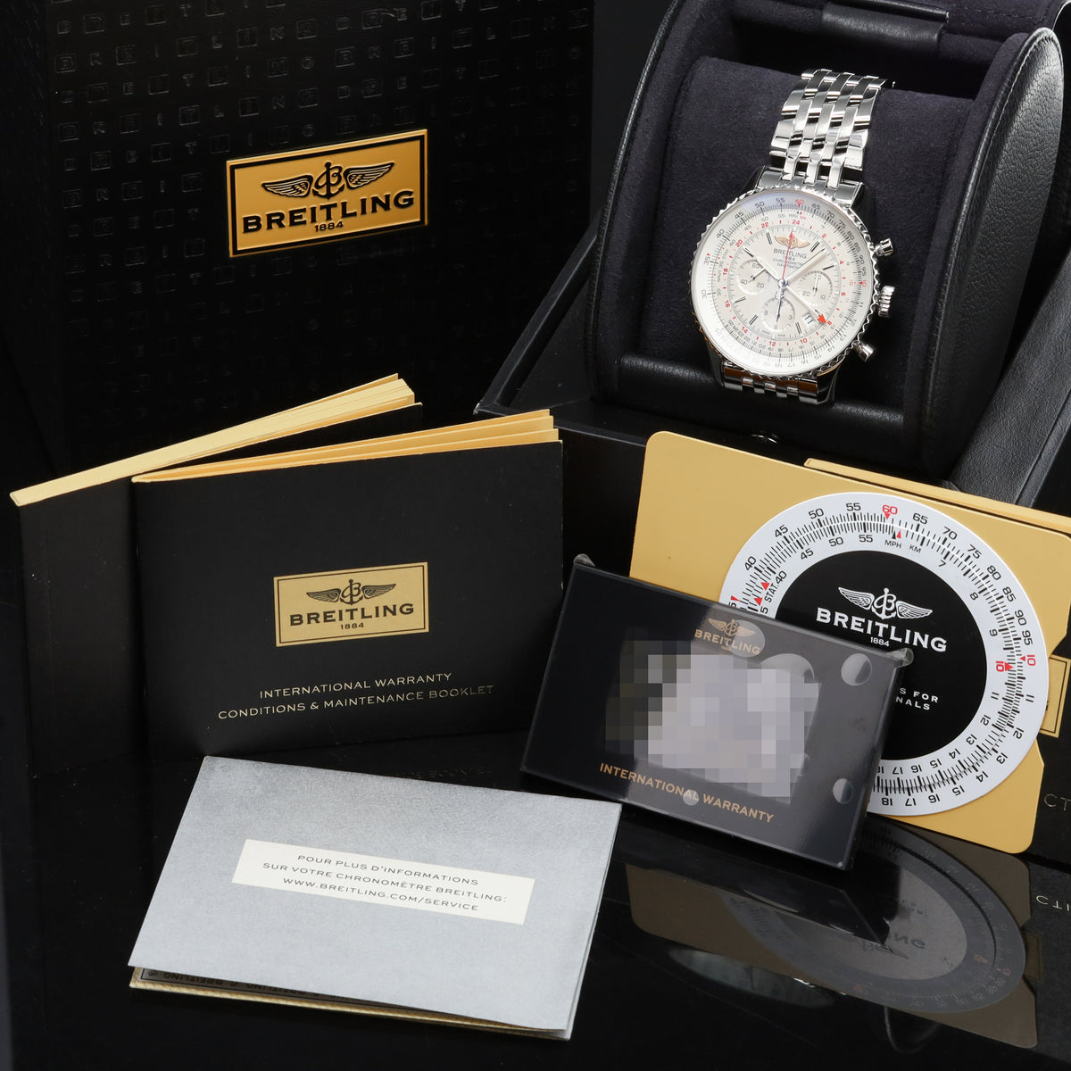 Breitling Chronometre Navitimer Complete 46mm Stainless Steel White Dial Stainless Steel Slide Rule Bezel Stainless Steel Bracelet  AB044121