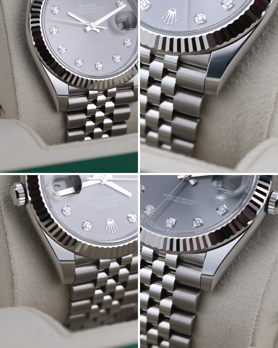 Rolex Datejust 41 Rhodium Diamond Fluted White Gold Jubilee Silver 126334