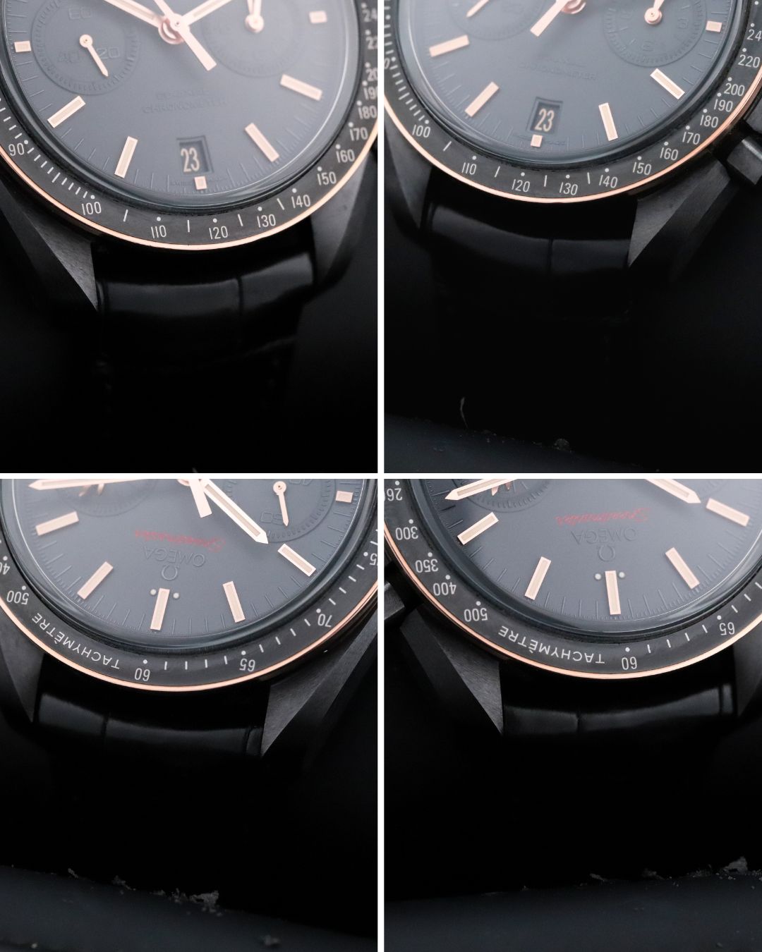 Omega Speedmaster Moonwatch Chronograph Dark Side of the Moon [2024 Complete] 44.25mm Black Ceramic Case Black Dial Black Bezel Black Alligator Leather Strap 311.63.44.51.06.001