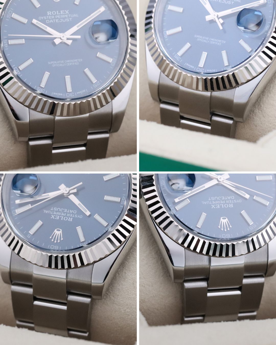 Rolex Datejust [COMPLETE] 41mm Stainless Steel Blue Dial White Gold Fluted Bezel 126334