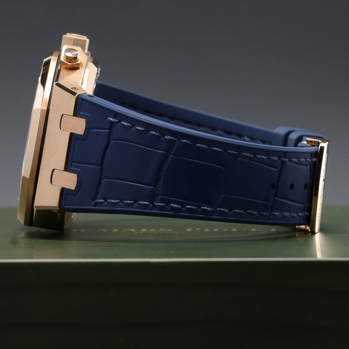 Audemars Piguet Royal Oak Complete 41mm 18k Rose Gold Case Blue Tapisserie Dial 18k Yellow Gold Bezel 18k Blue Rubber Strap 26239OR.OO.D315CR.01