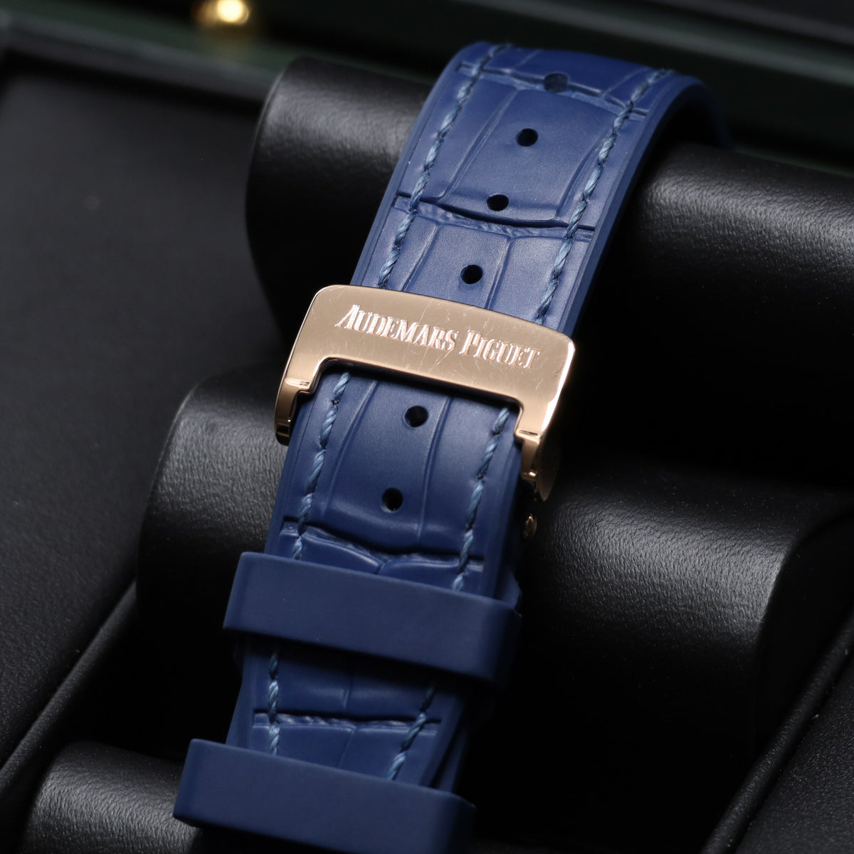 Audemars Piguet Royal Oak Complete 41mm 18k Rose Gold Case Blue Tapisserie Dial 18k Yellow Gold Bezel 18k Blue Rubber Strap 26239OR.OO.D315CR.01