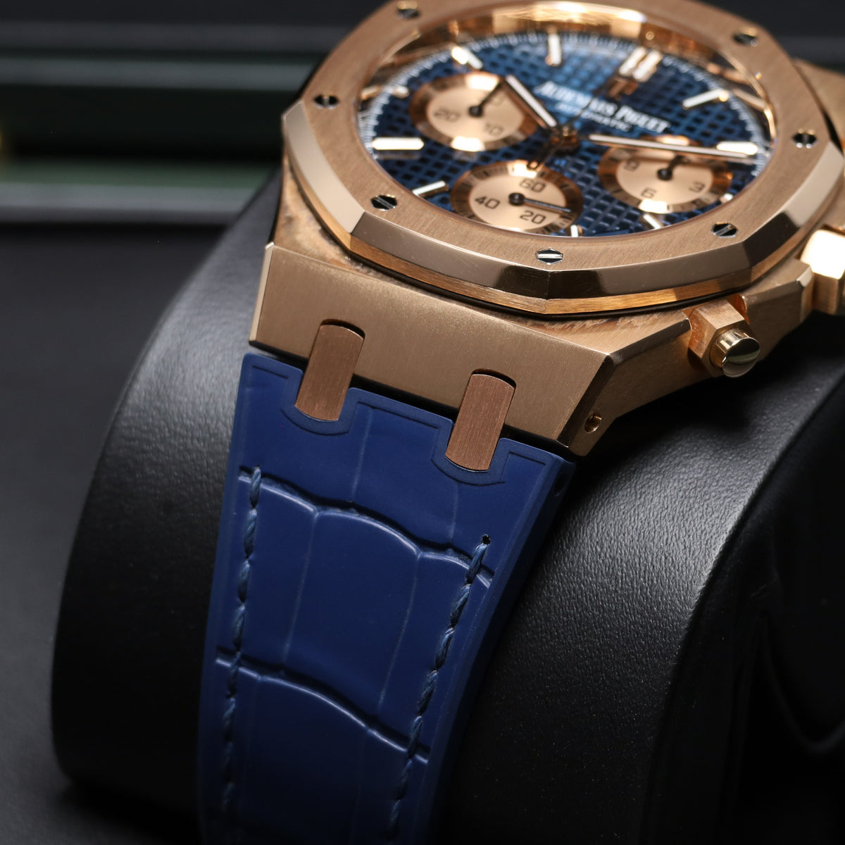 Audemars Piguet Royal Oak Complete 41mm 18k Rose Gold Case Blue Tapisserie Dial 18k Yellow Gold Bezel 18k Blue Rubber Strap 26239OR.OO.D315CR.01