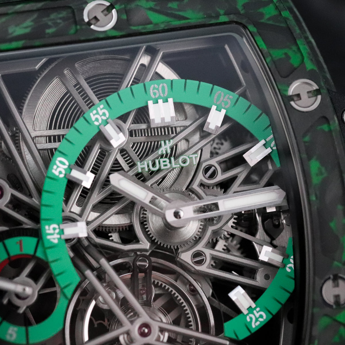 Hublot Spirit of Big Bang Tourbillon [2023 FULL SET] 42mm Green Carbon $100k MSRP 645.QG.5217.RX Limited Edition 1/50