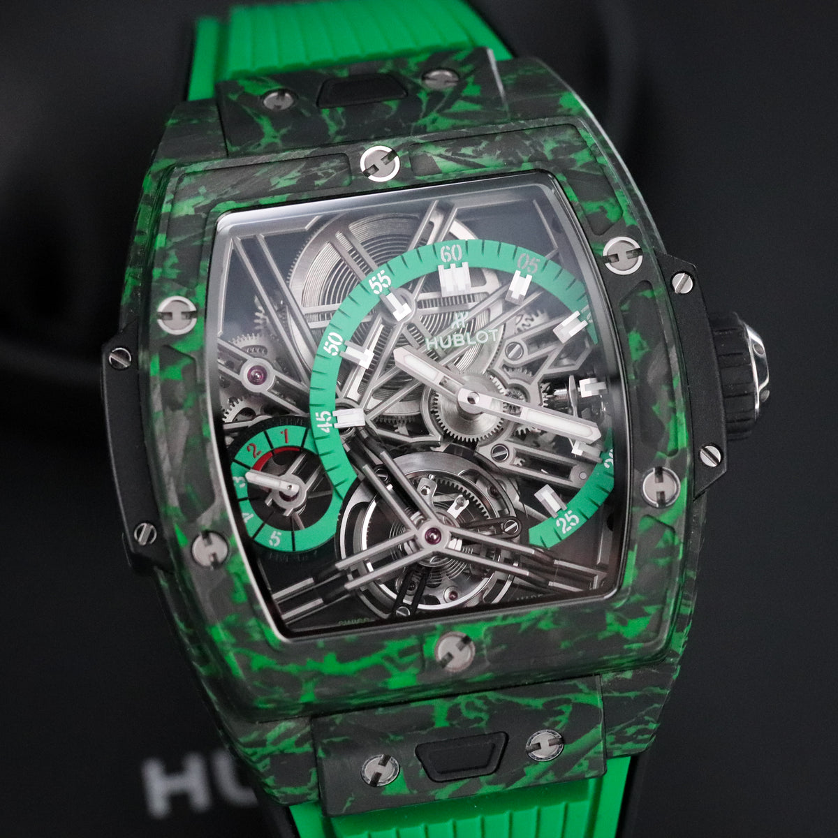 Hublot Spirit of Big Bang Tourbillon [2023 FULL SET] 42mm Green Carbon $100k MSRP 645.QG.5217.RX Limited Edition 1/50