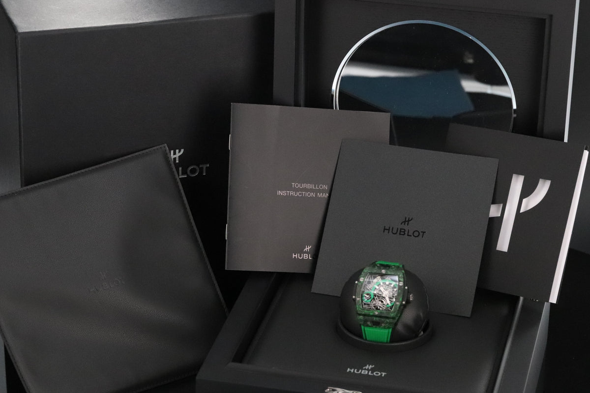 Hublot Spirit of Big Bang Tourbillon [2023 FULL SET] 42mm Green Carbon $100k MSRP 645.QG.5217.RX Limited Edition 1/50