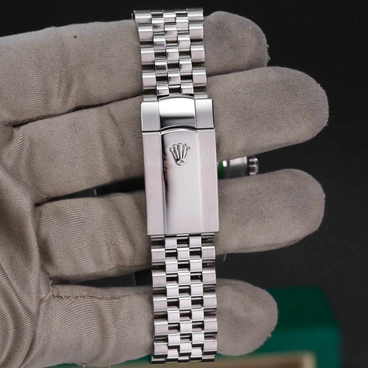 Rolex Datejust 41mm [2025 Complete] Wimbledon Grey Dial Green Roman Fluted 18k White Gold Jubilee 126334