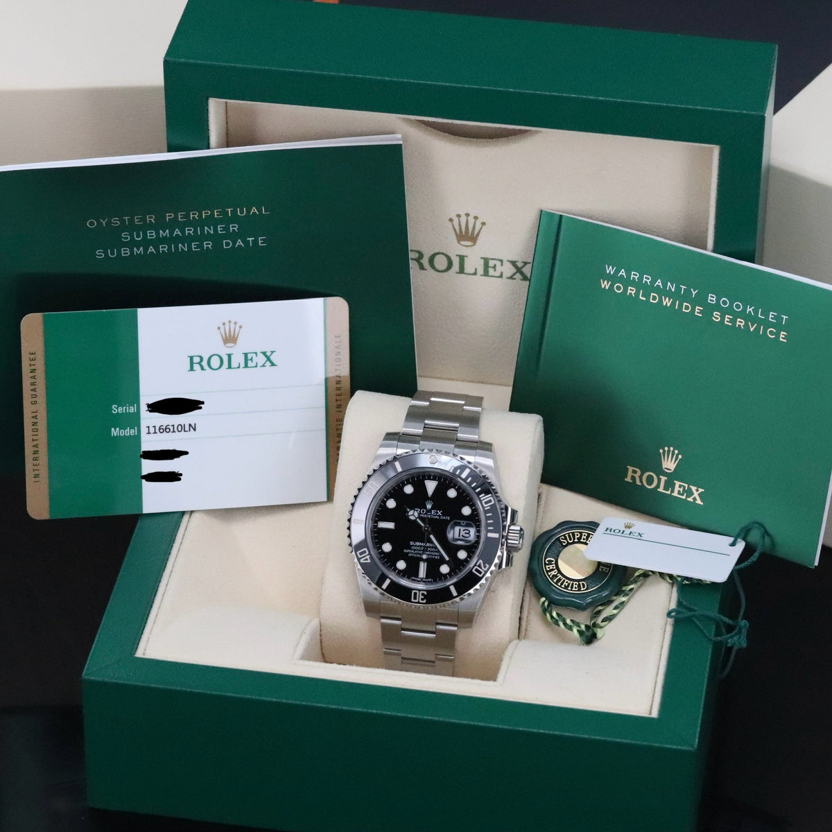Rolex Submariner Date 40mm Black Dial Black Ceramic Bezel Oyster Steel Bracelet 116610LN