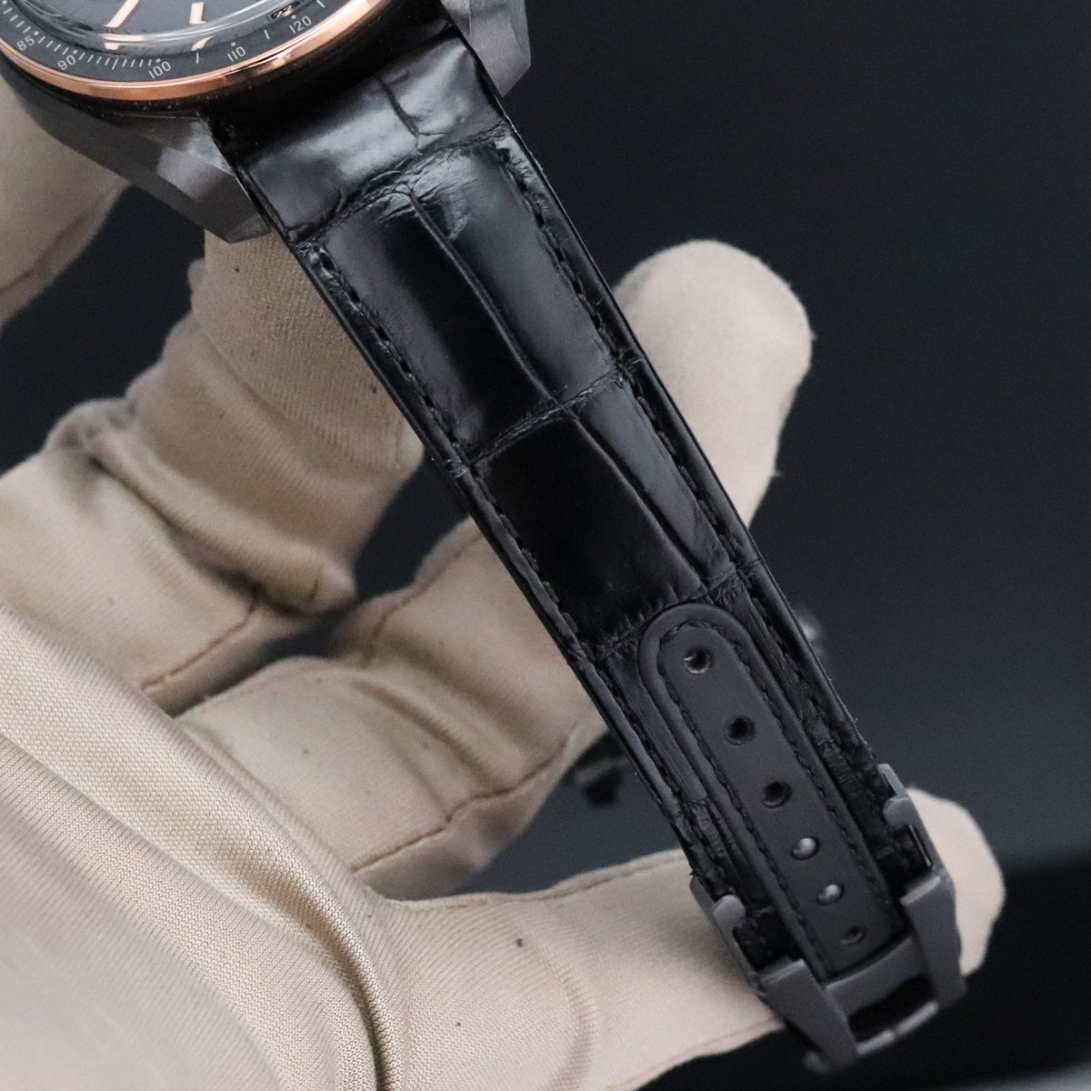 Omega Speedmaster Moonwatch Chronograph Dark Side of the Moon [2024 Complete] 44.25mm Black Ceramic Case Black Dial Black Bezel Black Alligator Leather Strap 311.63.44.51.06.001