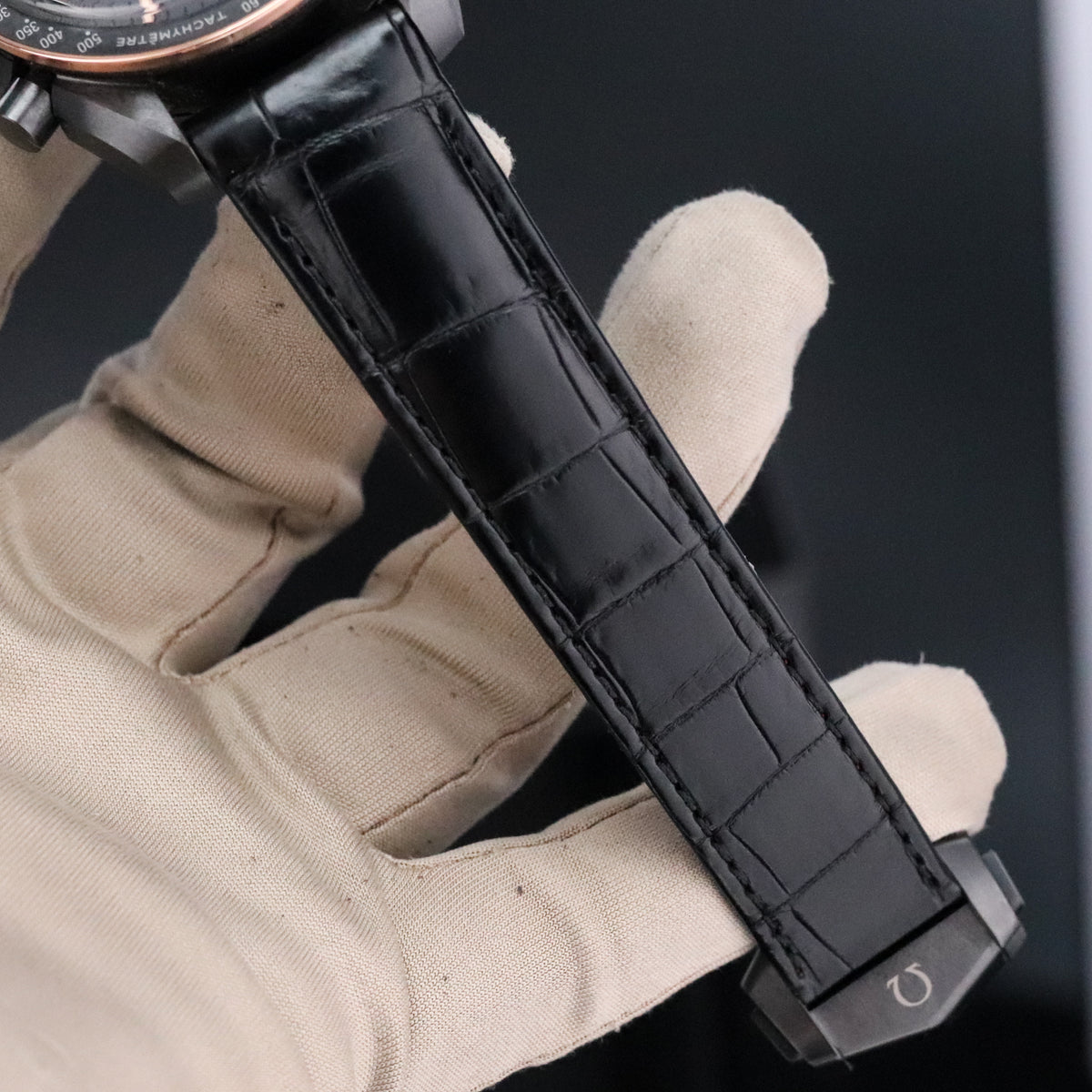 Omega Speedmaster Moonwatch Chronograph Dark Side of the Moon [2024 Complete] 44.25mm Black Ceramic Case Black Dial Black Bezel Black Alligator Leather Strap 311.63.44.51.06.001