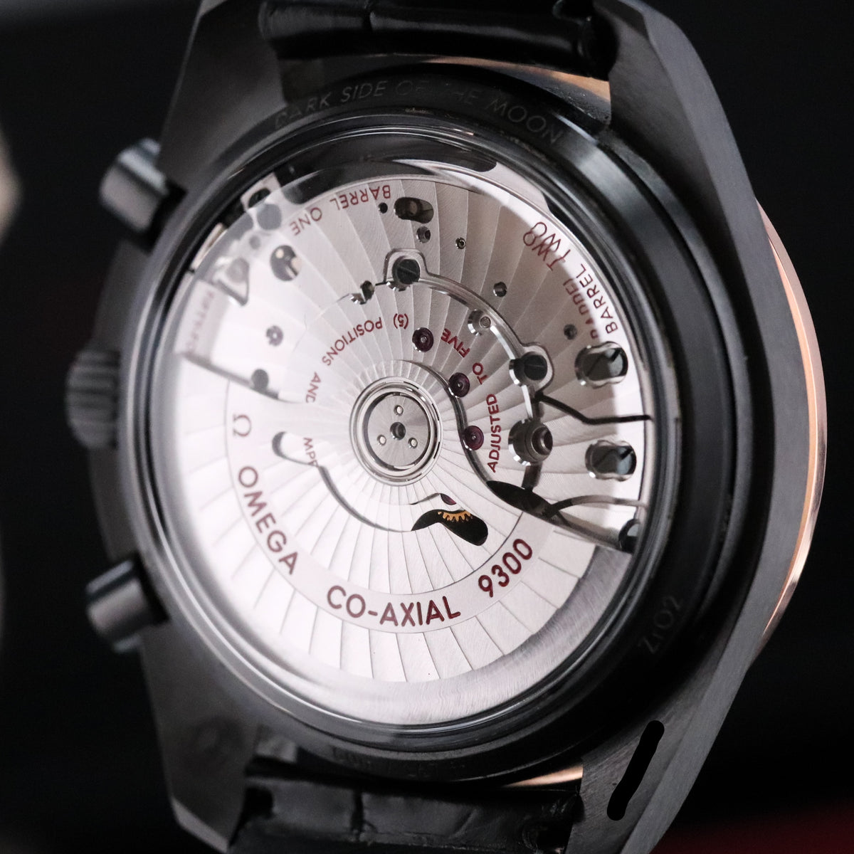 Omega Speedmaster Moonwatch Chronograph Dark Side of the Moon [2024 Complete] 44.25mm Black Ceramic Case Black Dial Black Bezel Black Alligator Leather Strap 311.63.44.51.06.001