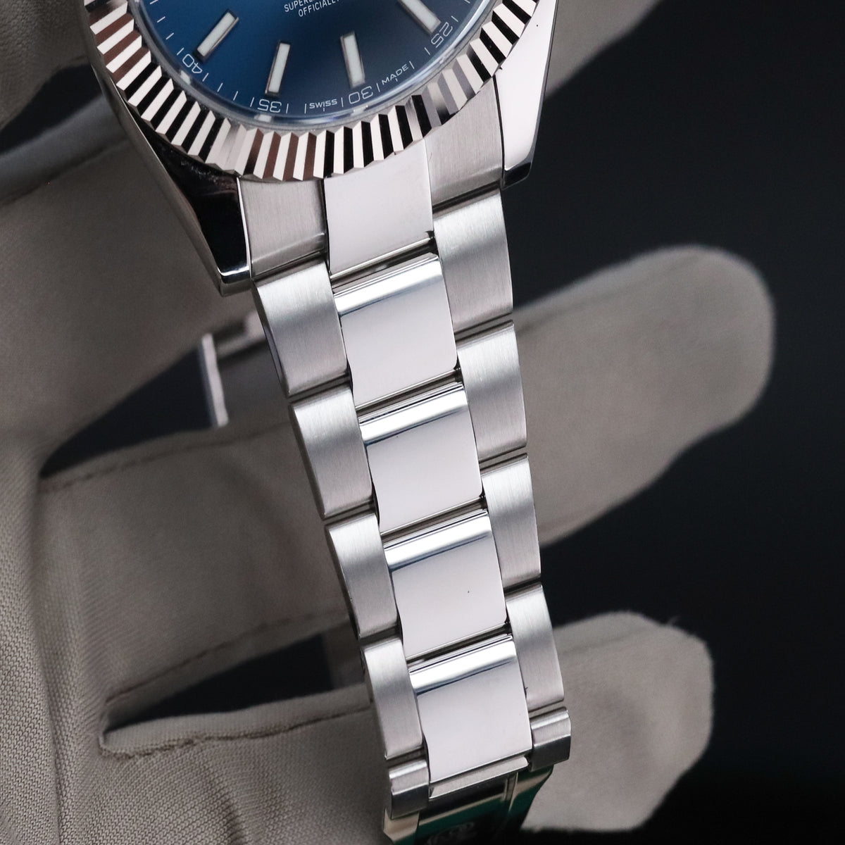 Rolex Datejust [COMPLETE] 41mm Stainless Steel Blue Dial White Gold Fluted Bezel 126334