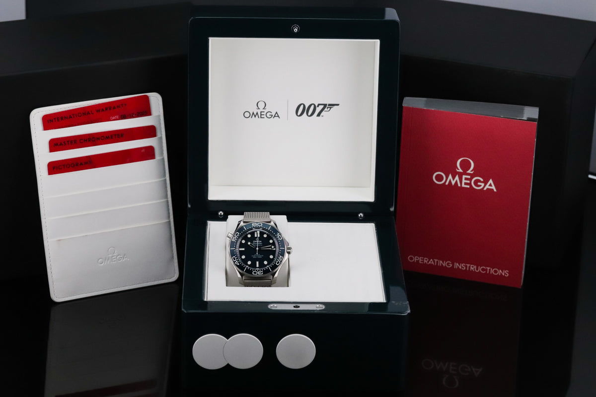 Omega Seamaster James Bond 60th Anniversary [2025 Complete] 42mm Steel Case Blue Dial Blue Ceramic Bezel Steel Bracelet 210.30.42.20.03.002