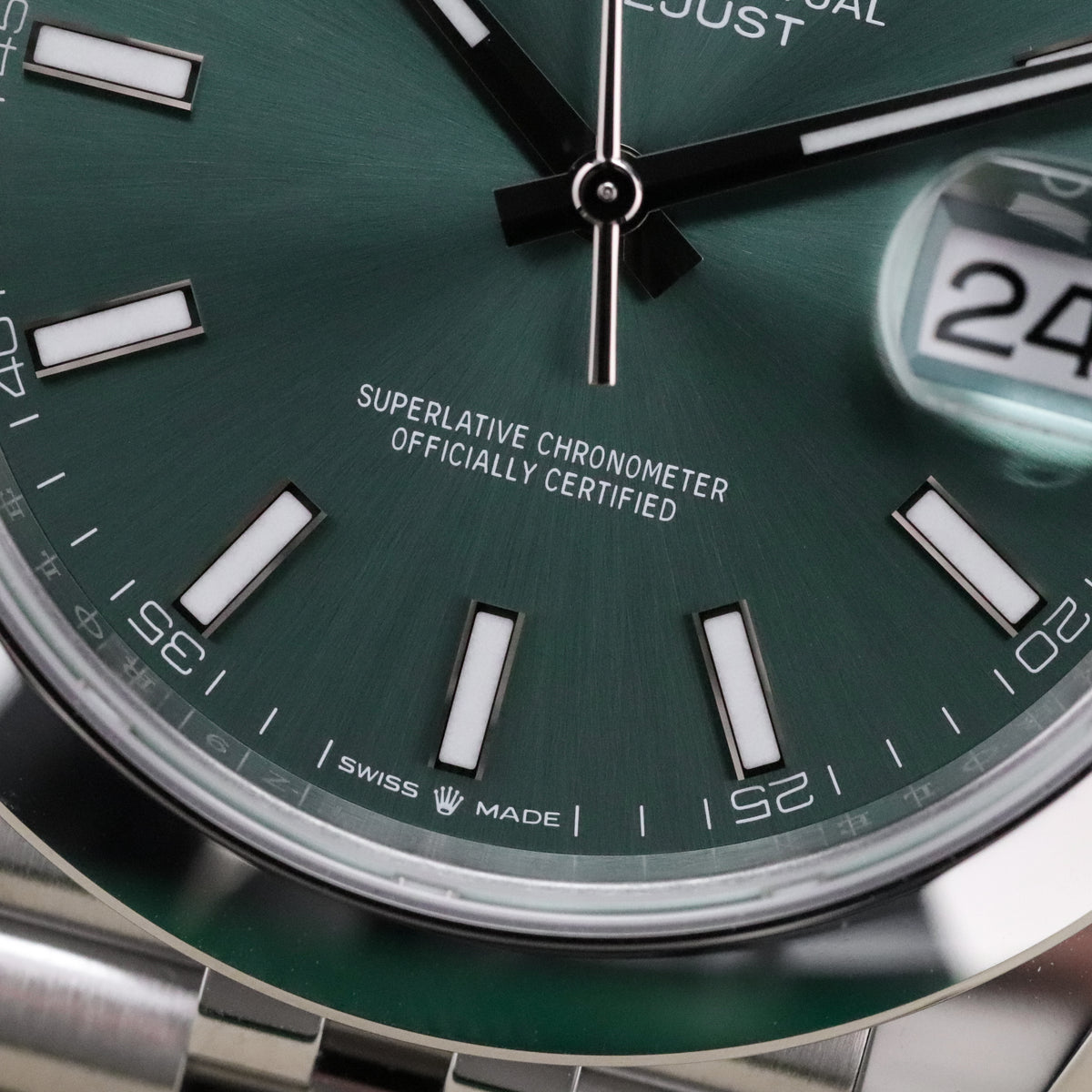 Rolex Datejust [2025 Complete] 41mm Steel Case Green Dial Smooth Bezel Jubilee Bracelet 126300