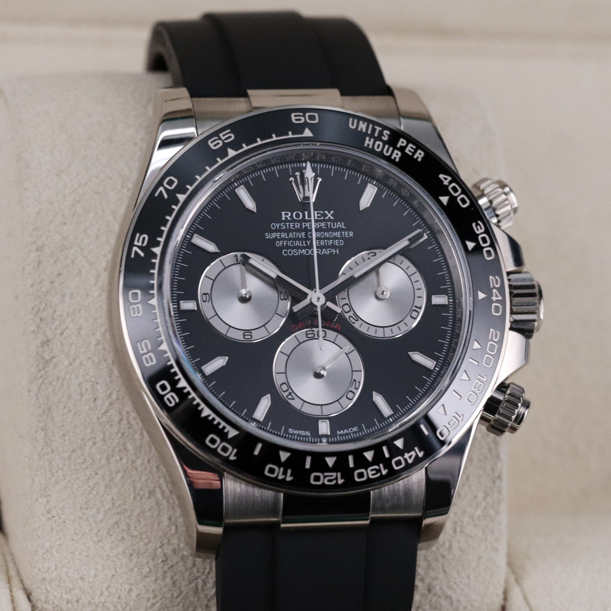 Rolex Daytona Oysterflex White Gold Black Dial Ceramic Bezel Rubber 126519LN