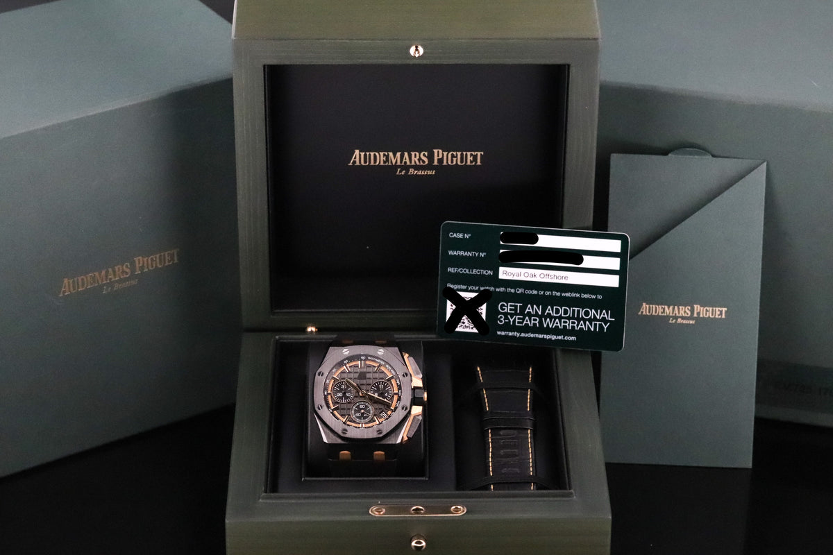 Audemars Piguest Royal Oak Offshore [Complete 2024] 43mm Ceramic Case Black Dial Black Ceramic Bezel Rubber Strap 26420CE.OO.A127CR.01