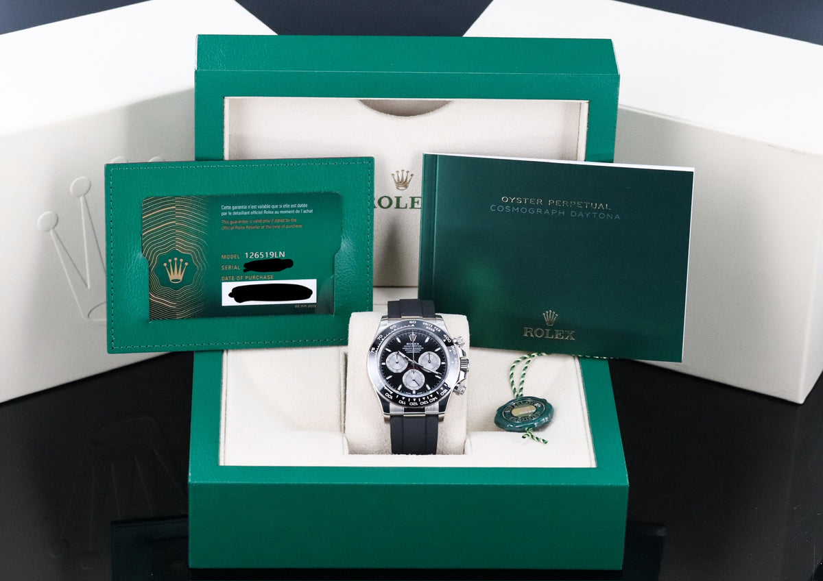 Rolex Daytona Oysterflex White Gold Black Dial Ceramic Bezel Rubber 126519LN