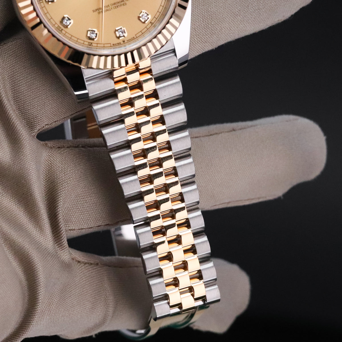 Rolex Datejust [2025 Complete] 41mm Steel Champagne Diamond Dial Two Tone 18K Yellow Gold Bezel Jubilee Bracelet 126333
